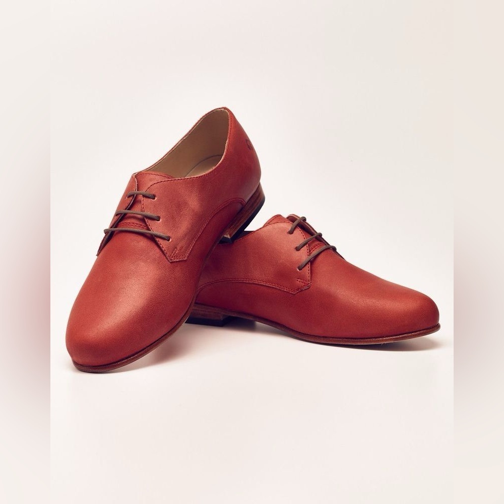 Nisolo Red Oliver Scarlet Oxford 5 for 5 Lace Up Shoe Size 7